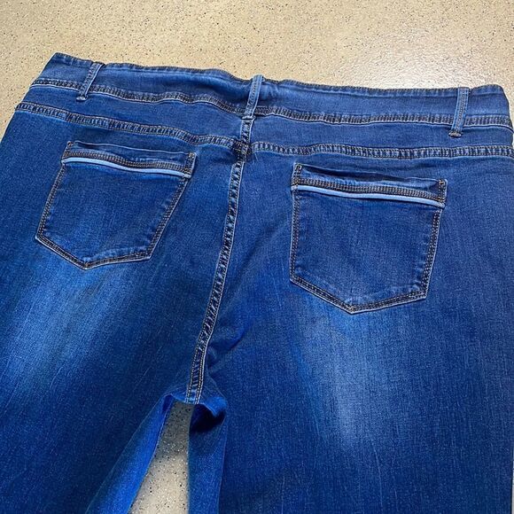 Flare Leg Cropped/Capri Stretch Denim Jeans sz 24W - Picture 9 of 16
